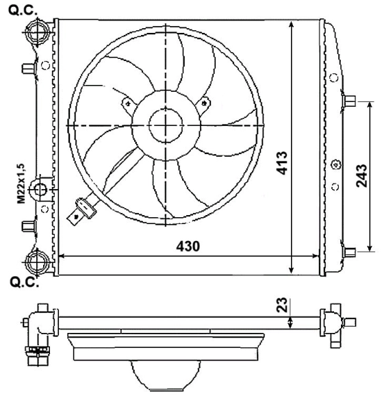 Volkswagen Polo IV (2001 - 2014) Motor soğutma radyatörü 