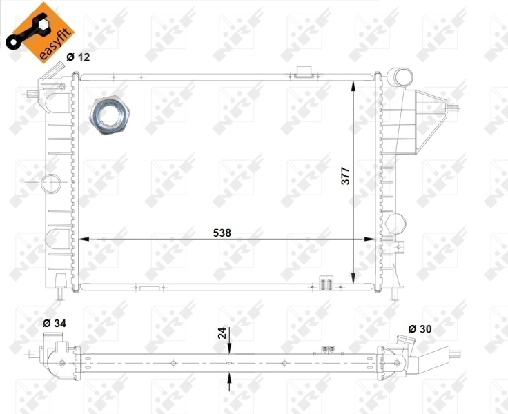 Opel Vectra  (1988 - 1995) Motor soğutma radyatörü 