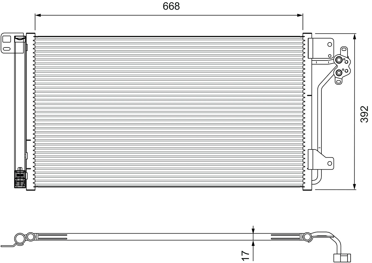 Transporter T5 bus (7HB, 7HJ, 7EB, 7EJ) (2003 - 2016) Klima kondenseri