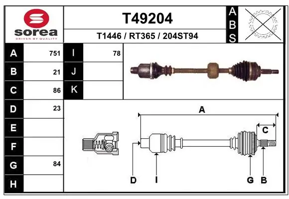 Renault Megane I (1996 - 2003) Ön sağ aks (tahrik) satın al