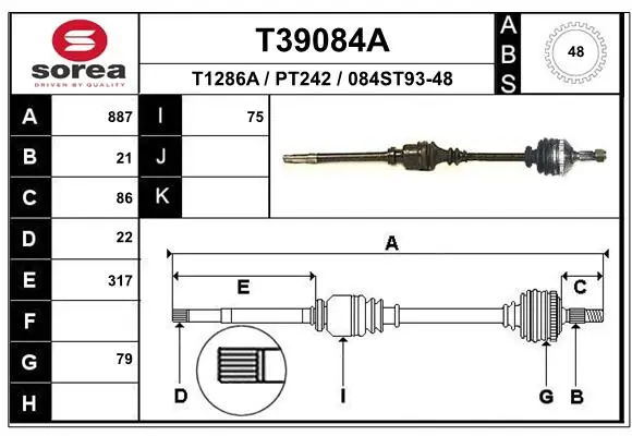 Peugeot 206  (1998 - 2008) Ön sağ aks (tahrik) satın al