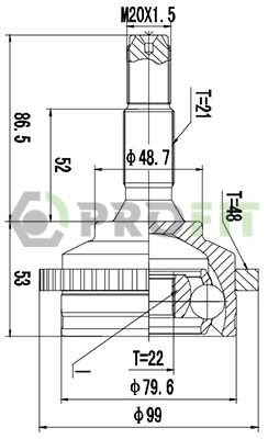 206 Dış aks kafası