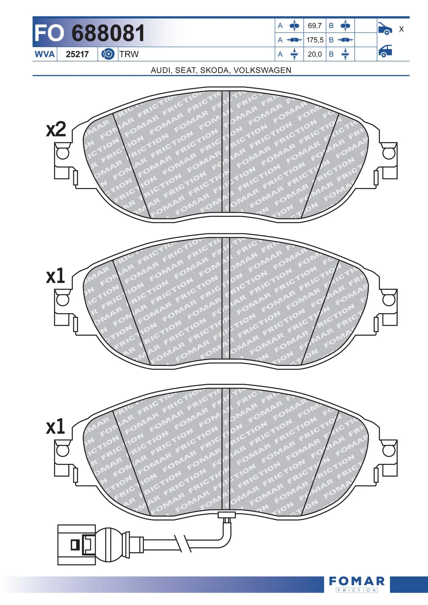 Audi A3  (2013 - 2020) Ön disk fren balataları satın al