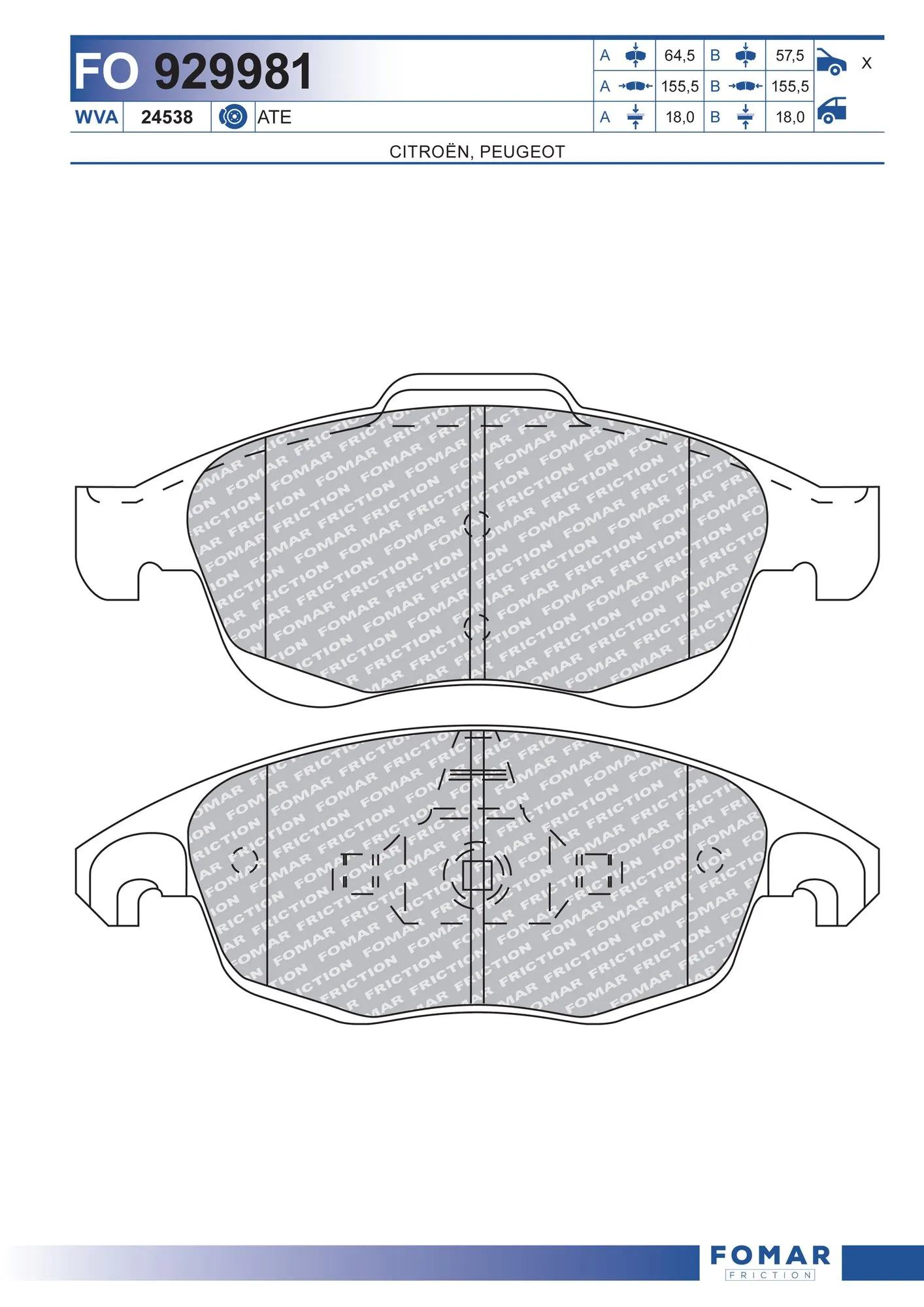 Citroen C4  (2006 - 2013) Ön disk fren balataları satın al