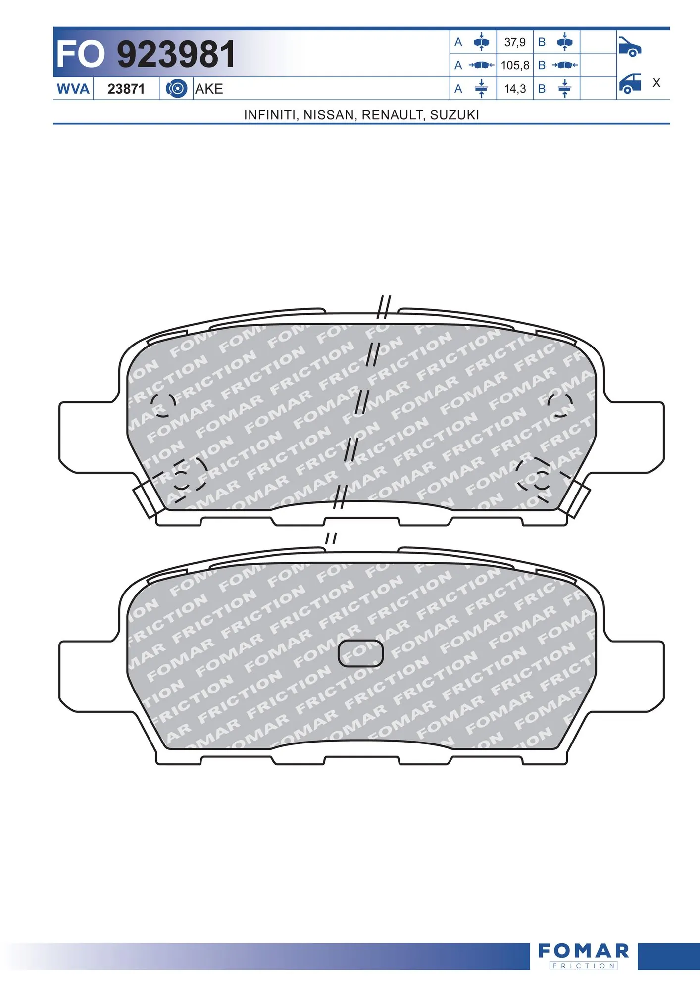 Nissan Qashqai I (2006 - 2013) Arka disk fren balataları satın al