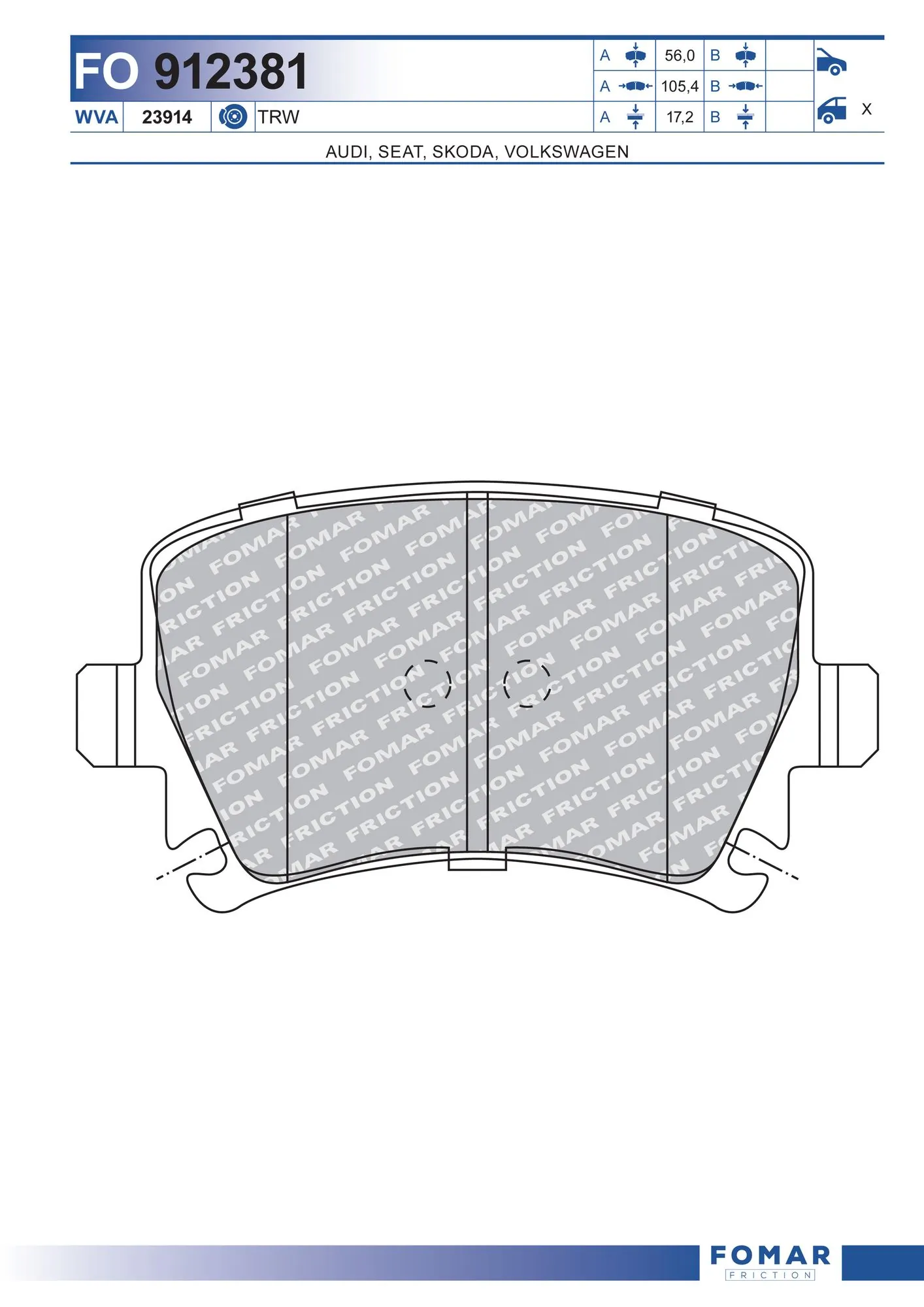 Seat Leon II (2005 - 2013) Arka disk fren balataları satın al