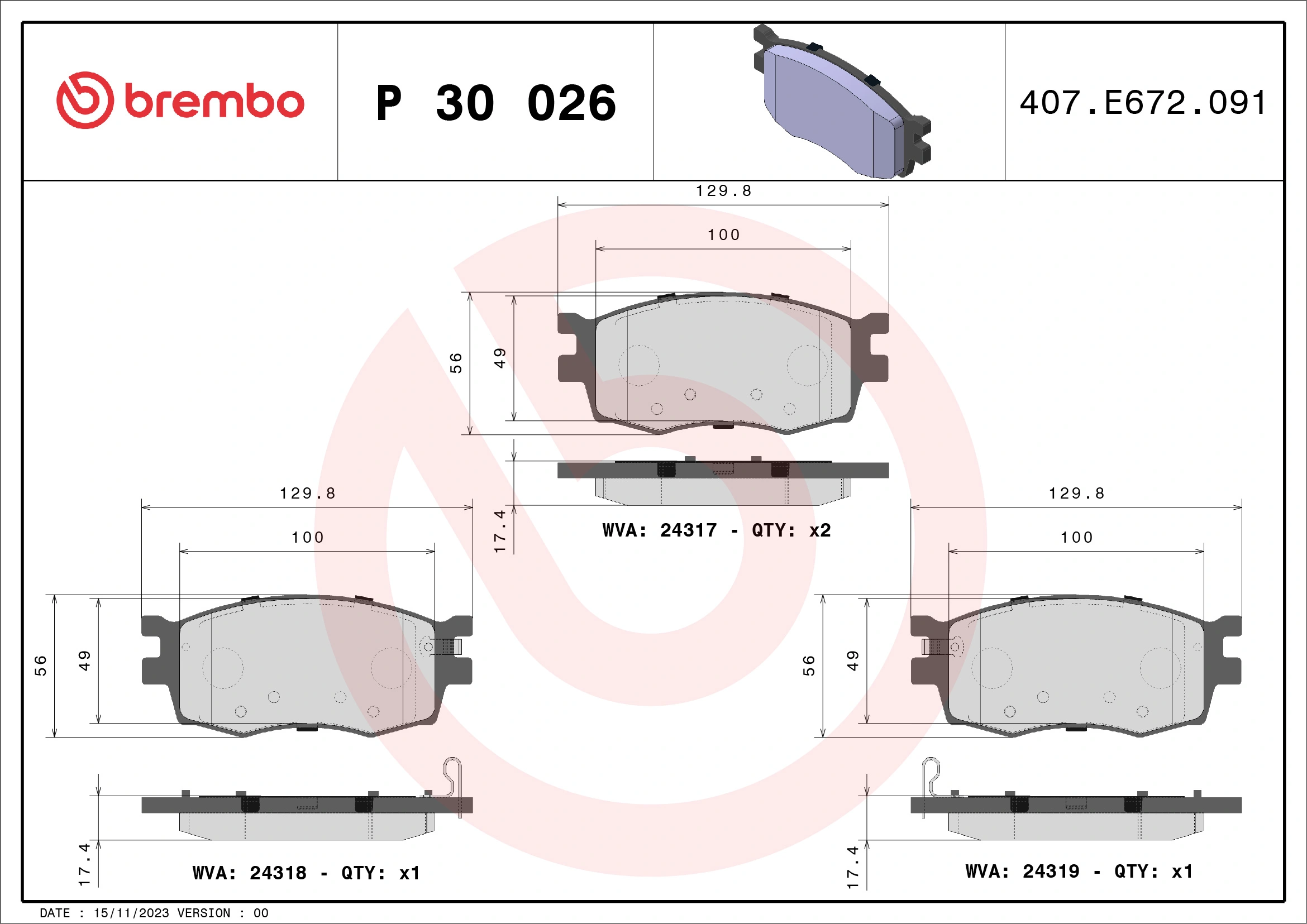 I20 I hatchback (PB) (2008 - 2012) Fren balatası