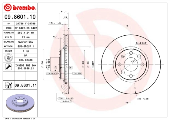 09860110 Brembo