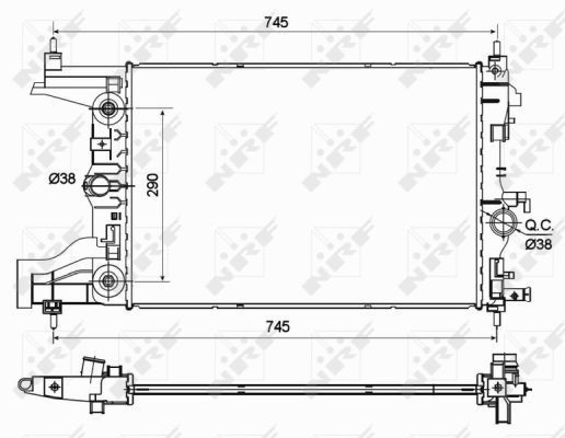 Motor su radyatörü 53122