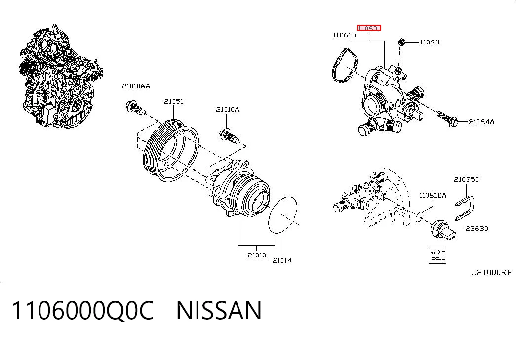 Qashqai I Termostat yuvası