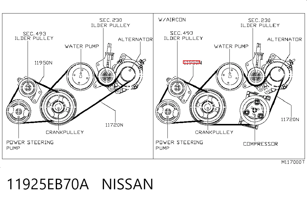 Ford Escort IV şarj dinamosu kayışı