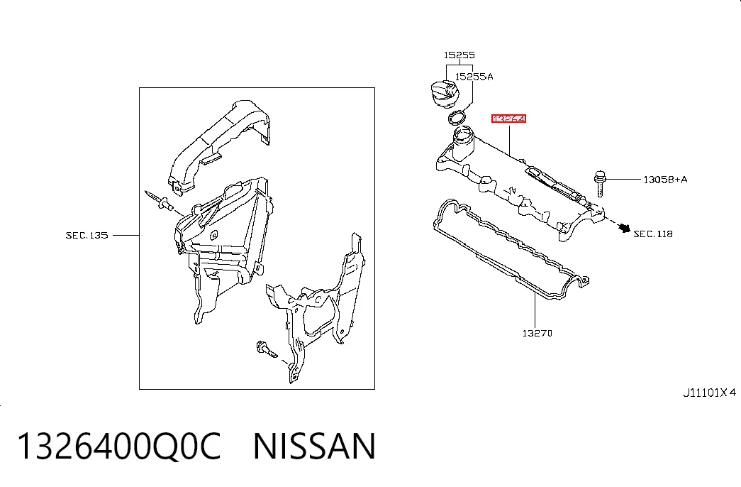 Nissan Qashqai I Külbütör kapağı orijinal