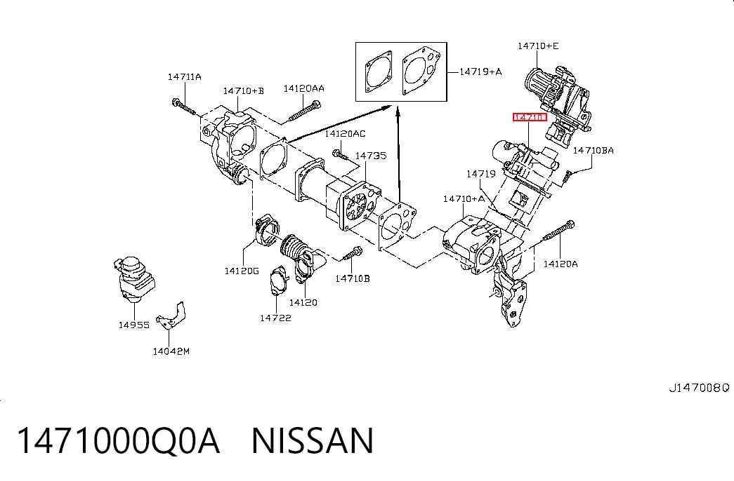 Nissan Qashqai I EGR vanası
