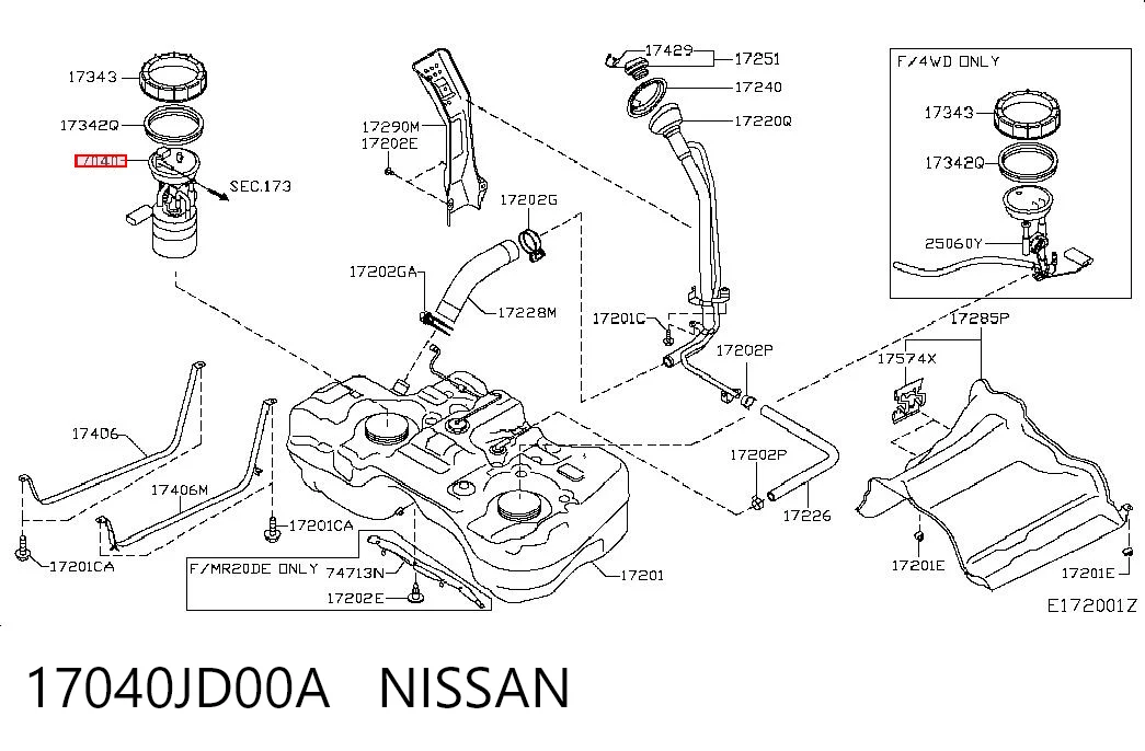Qashqai I off-road vehicle (J10) (2006 - 2013) Yakıt pompası