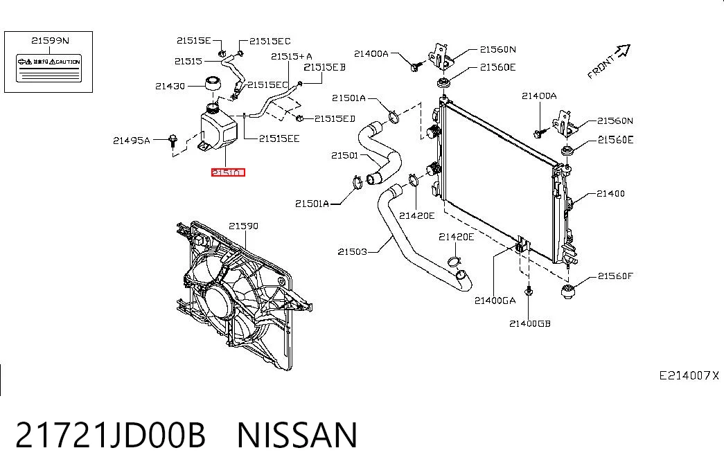 Qashqai I off-road vehicle (J10) (2006 - 2013) Su deposu