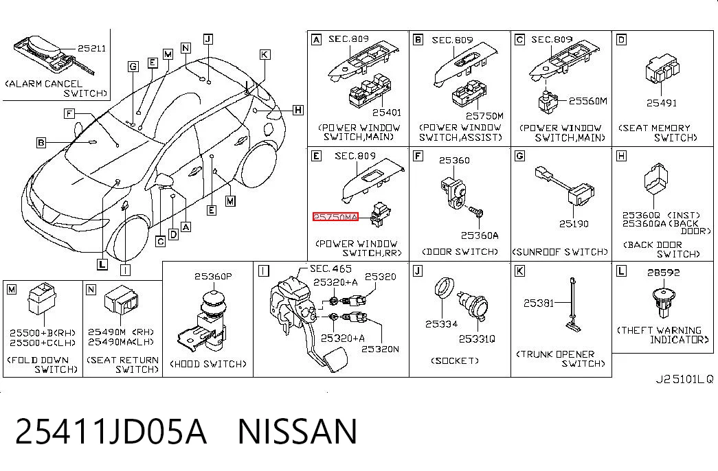 Nissan Qashqai I Cam Düğmesi Arka fiyatları