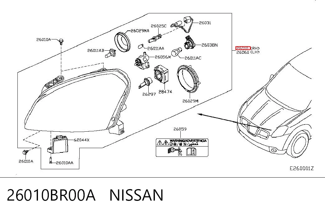 Nissan Qashqai I Sağ ön far