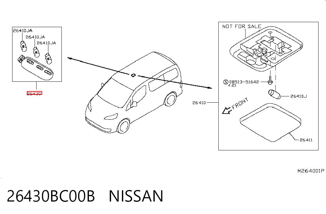 Nissan Qashqai I (2006 - 2013) Kabin içi aydınlatma lambası fiyatı