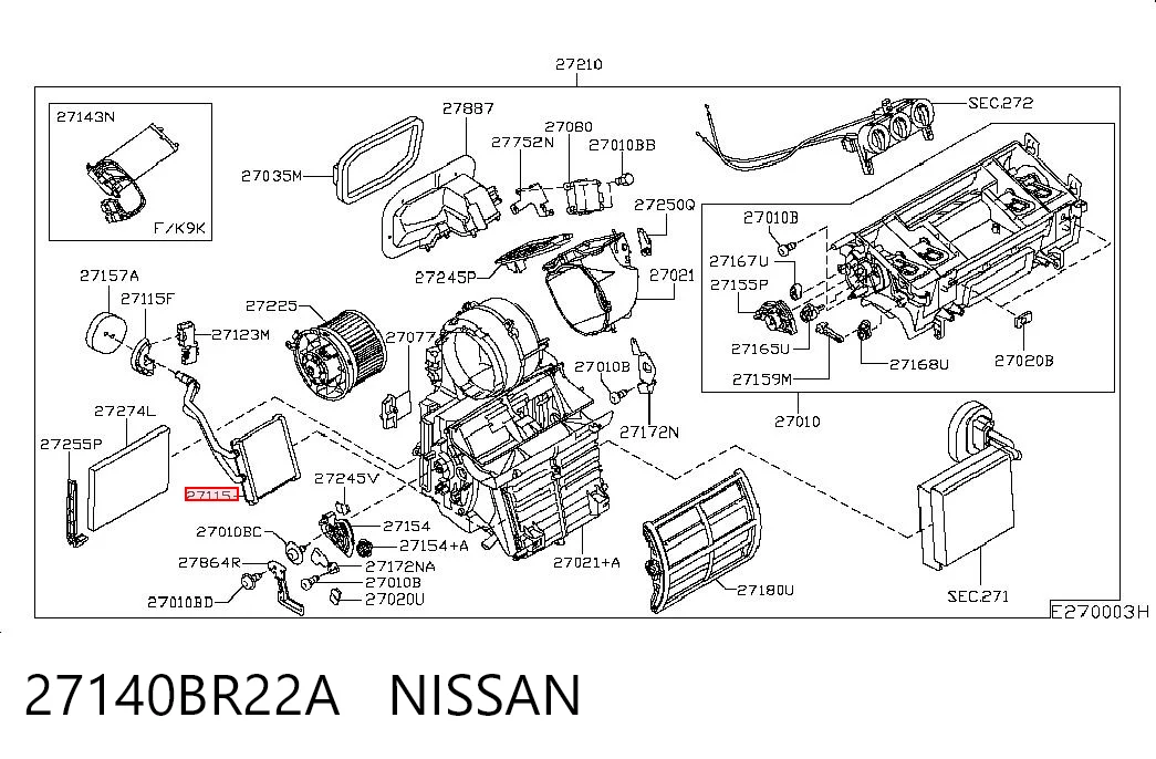 Nissan Qashqai I Kalorifer peteği orijinal