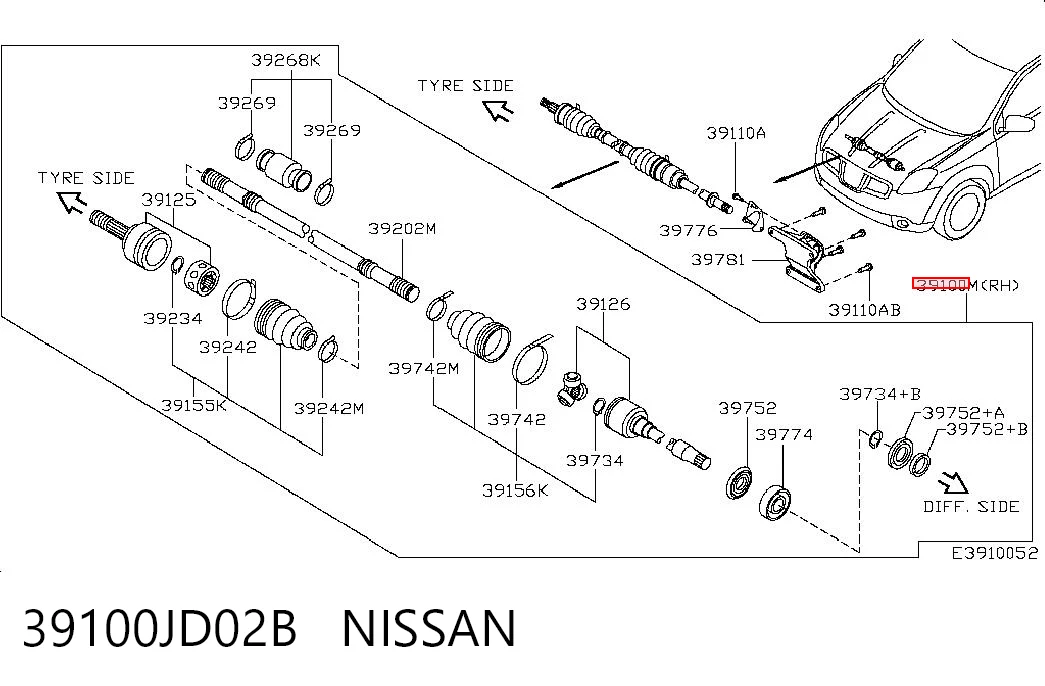 Nissan Qashqai I Sağ aks fiyatı
