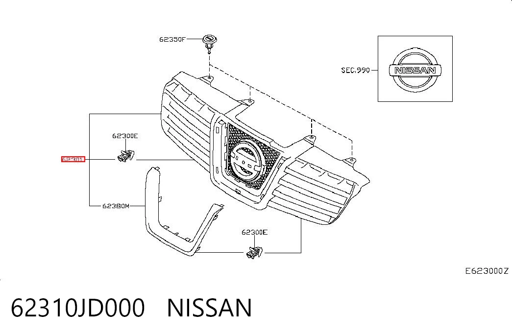 Qashqai I off-road vehicle (J10) (2006 - 2013) ön tampon ızgarası