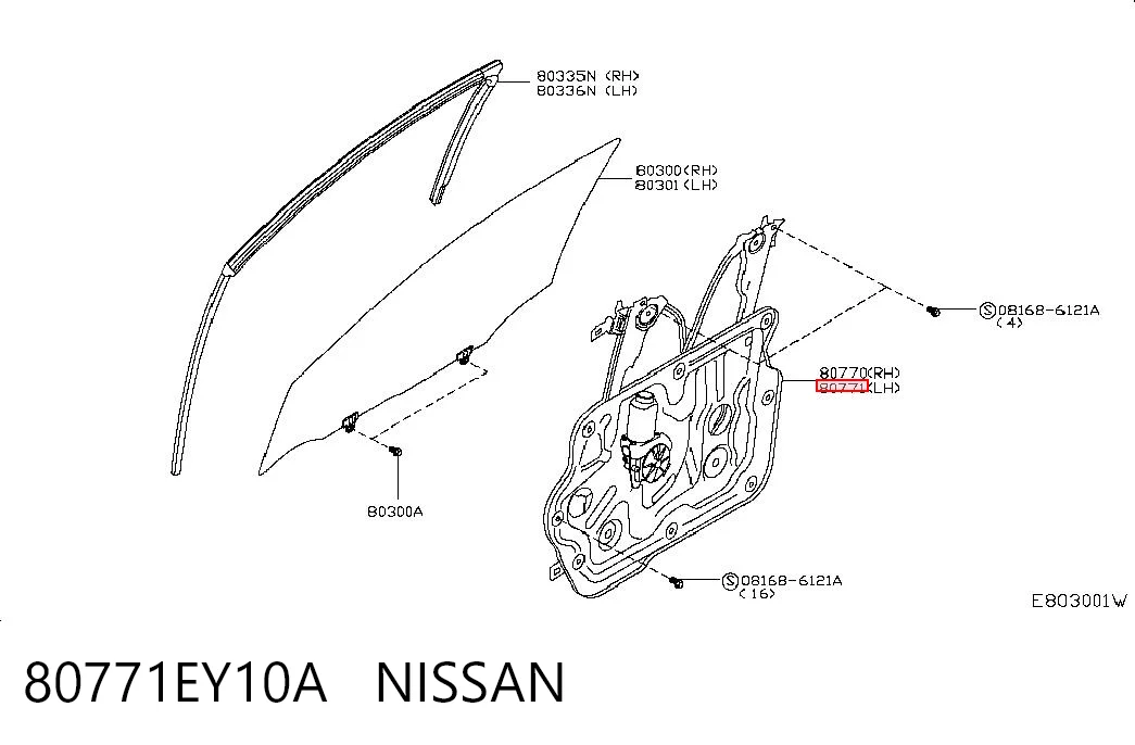 Nissan Qashqai I (2006 - 2013) Ön sol kapı cam kriko mekanizması fiyatları