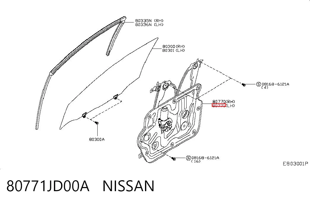 Nissan Qashqai I (2006 - 2013) Ön sol kapı cam kriko mekanizması fiyatları