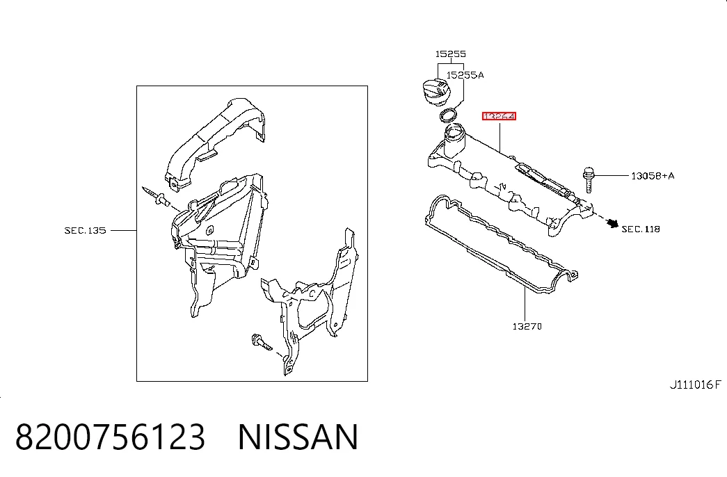 Nissan Qashqai I (2006 - 2013) Subap kapağı 