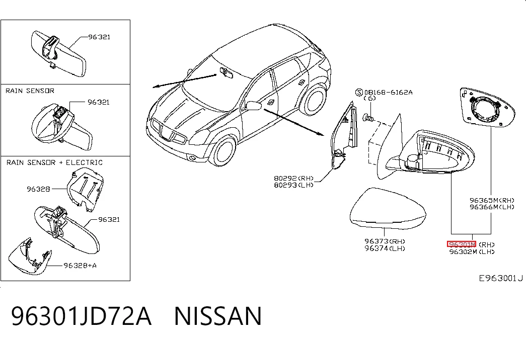 Nissan Qashqai I (2006 - 2013) Sağ dikiz aynası çıkma