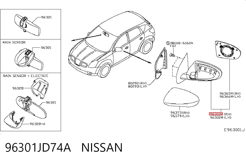 Nissan Qashqai I Sağ ayna sıfır