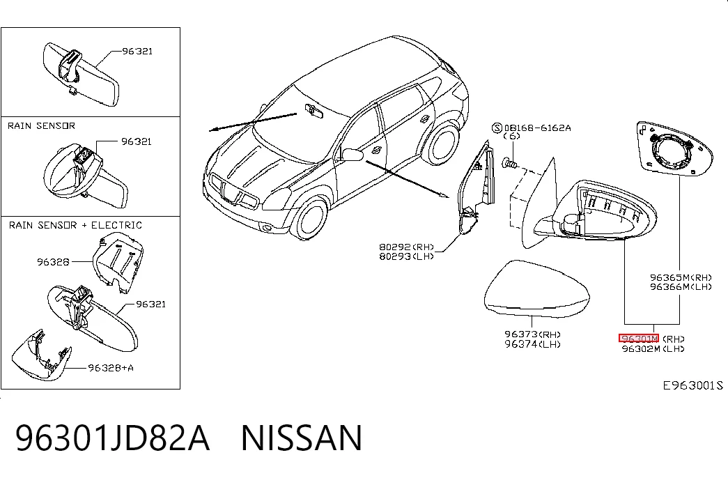Nissan Qashqai I (2006 - 2013) Sağ dikiz aynası 