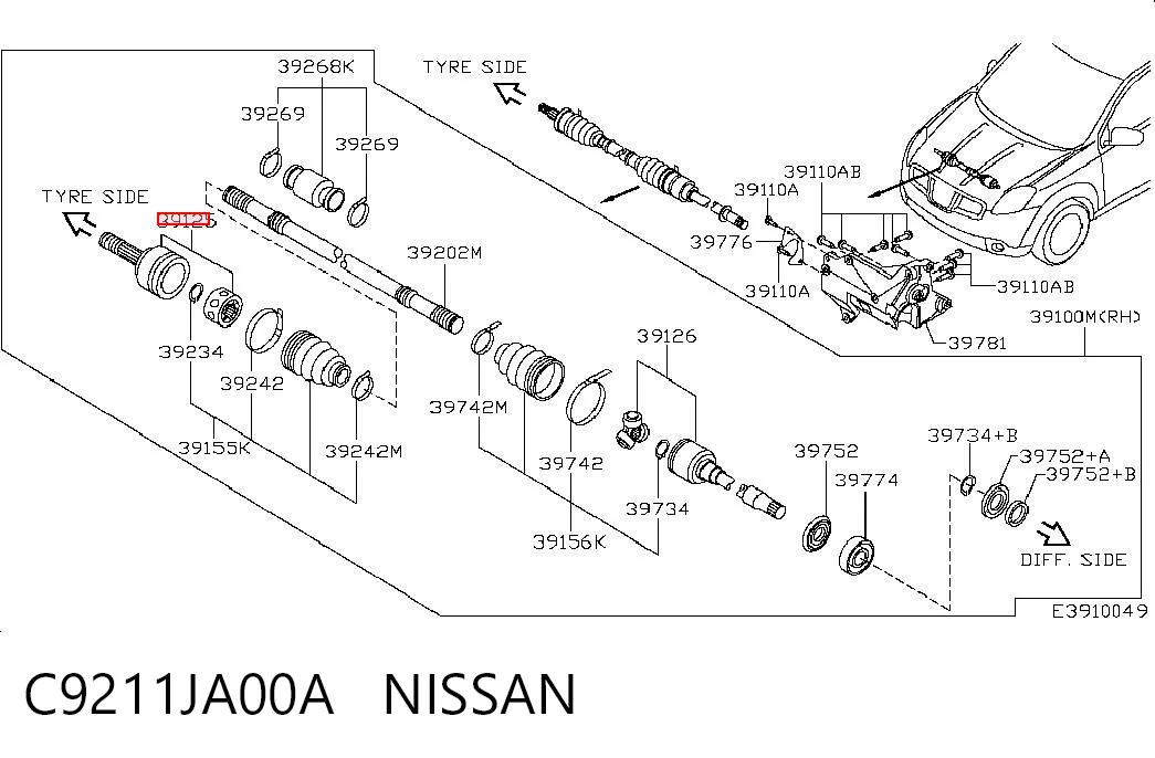 Nissan Qashqai I Dış aks kafası Türkiye fiyatı