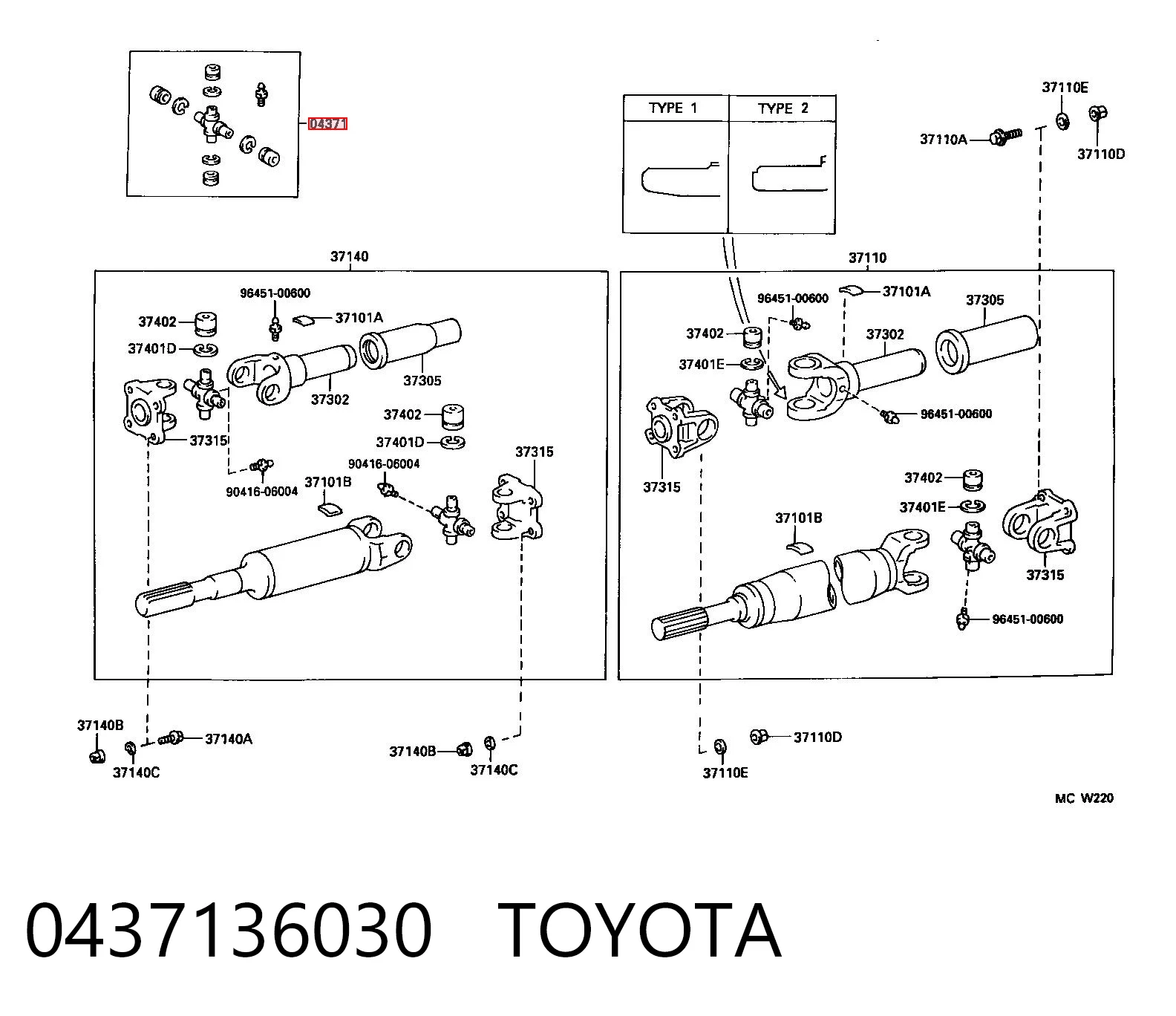 0437136030 Toyota