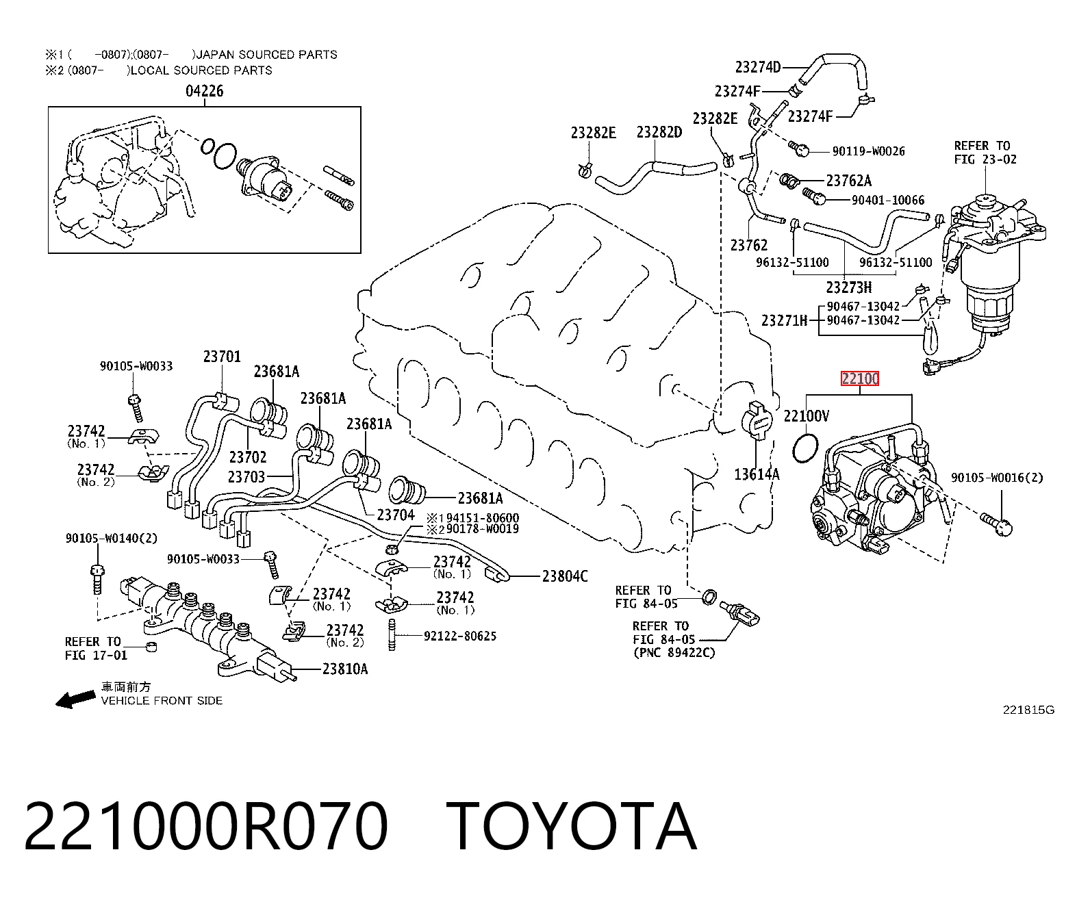 Toyota Corolla  (2006 - 2014) Yüksek basınçlı yakıt pompası satın al