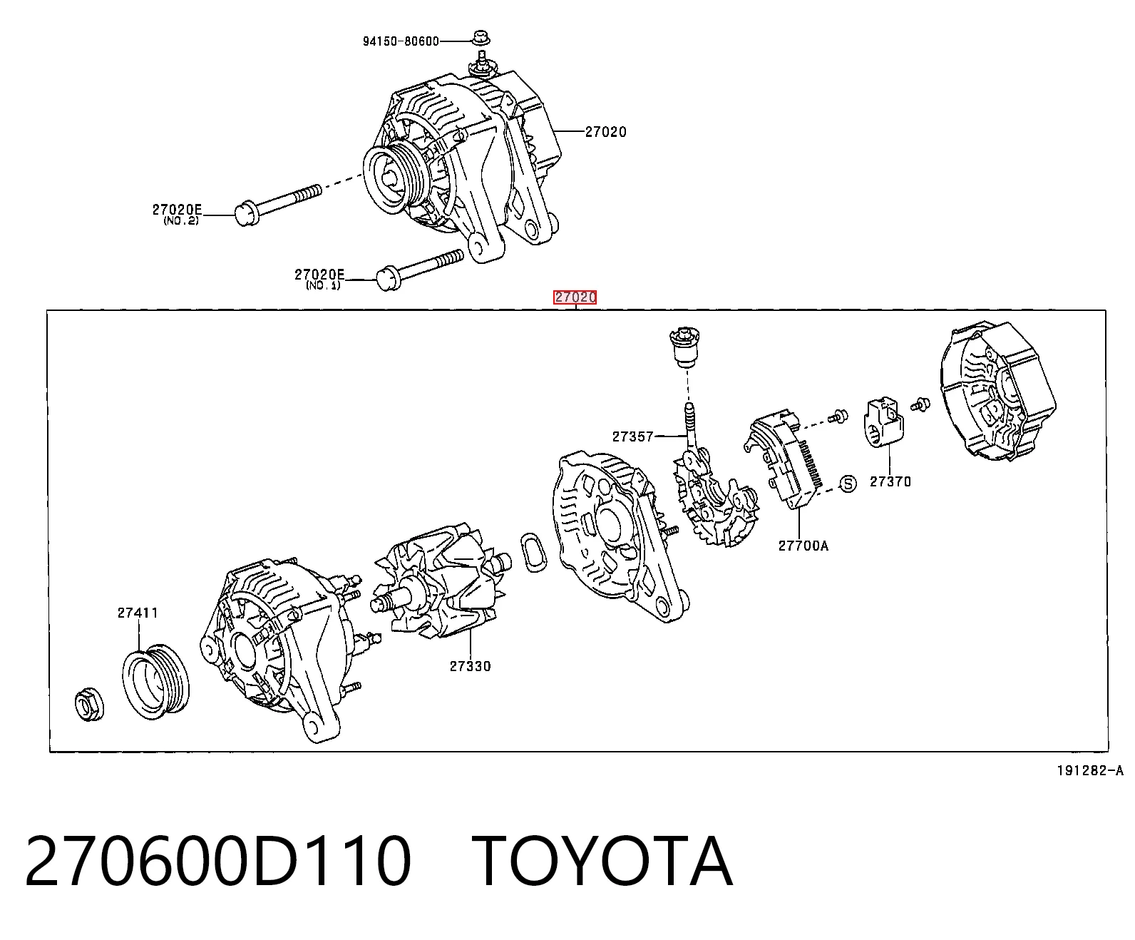 Corolla sedan (E15) (2006 - 2014) Alternatör