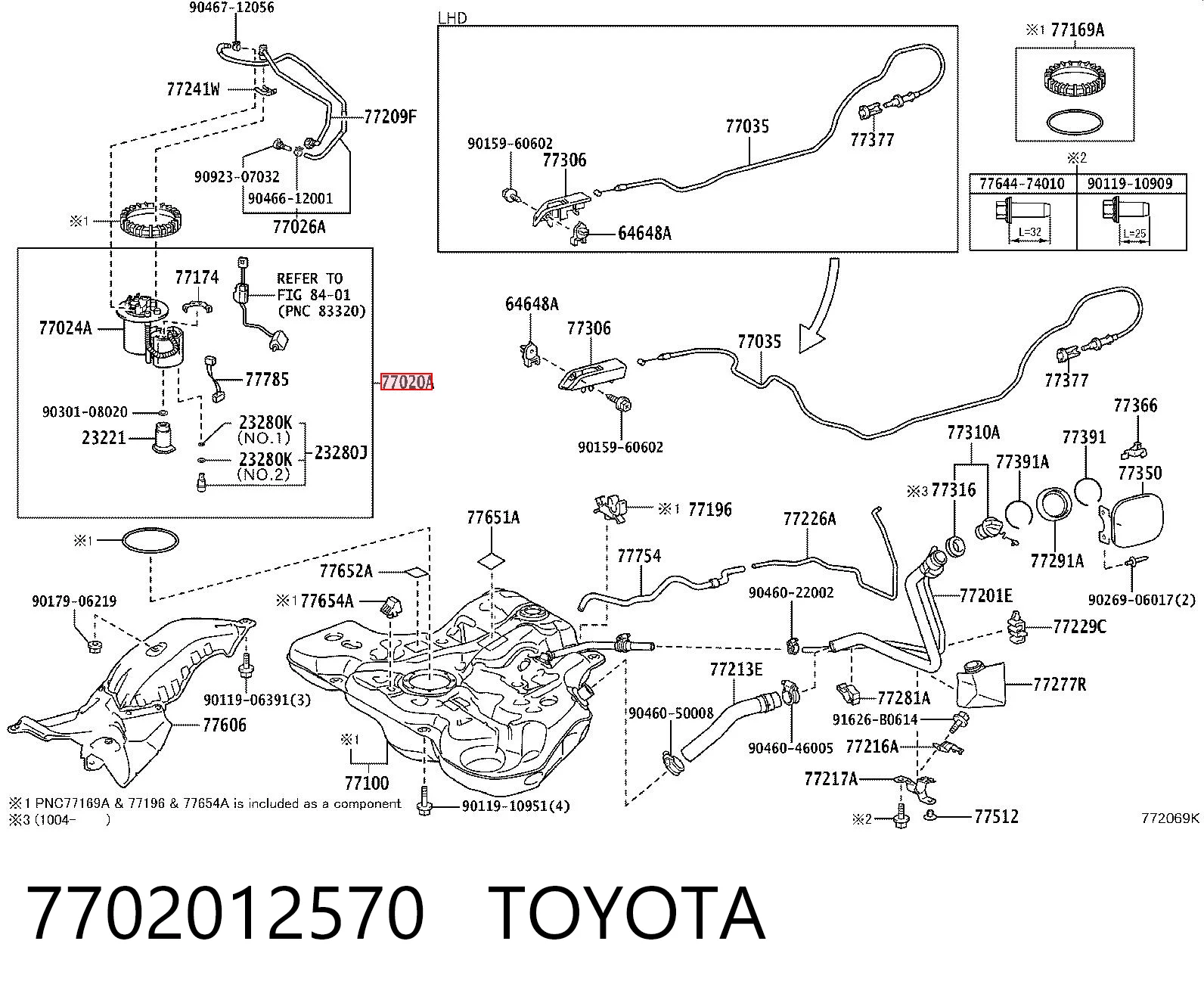 Toyota Corolla  (2006 - 2014) Yakıt pompası modülü (yakıt seviyesi sensörü ile) fiyatları