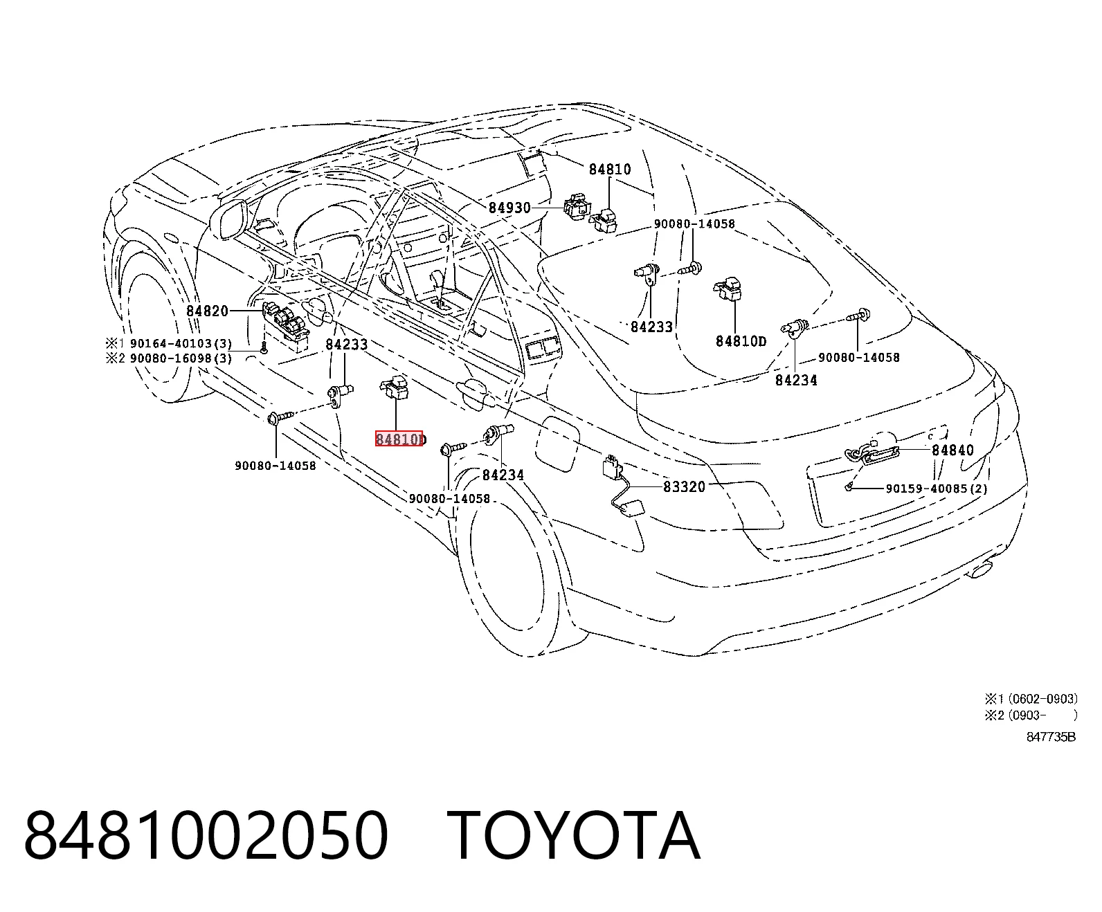 Toyota Corolla  Cam Düğmesi Ön orijinal