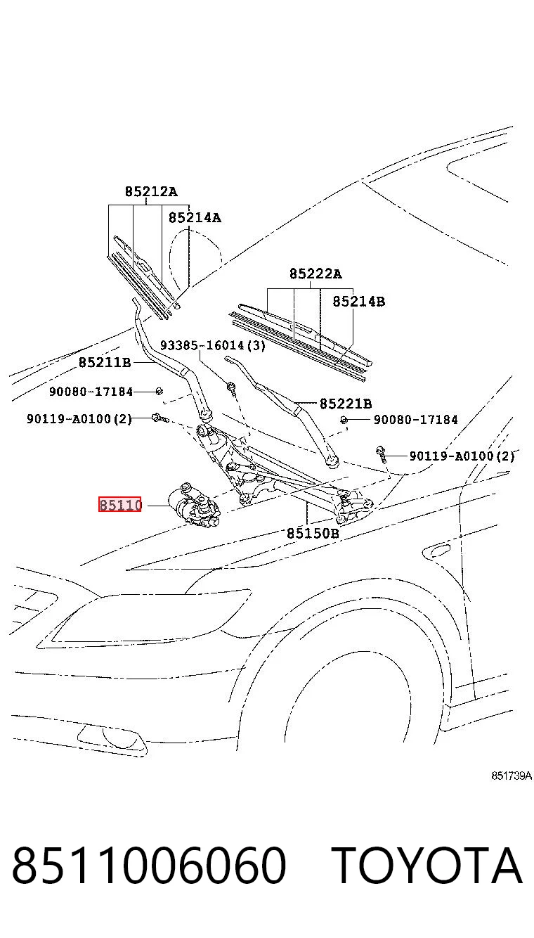 Toyota Corolla  Silecek Motoru
