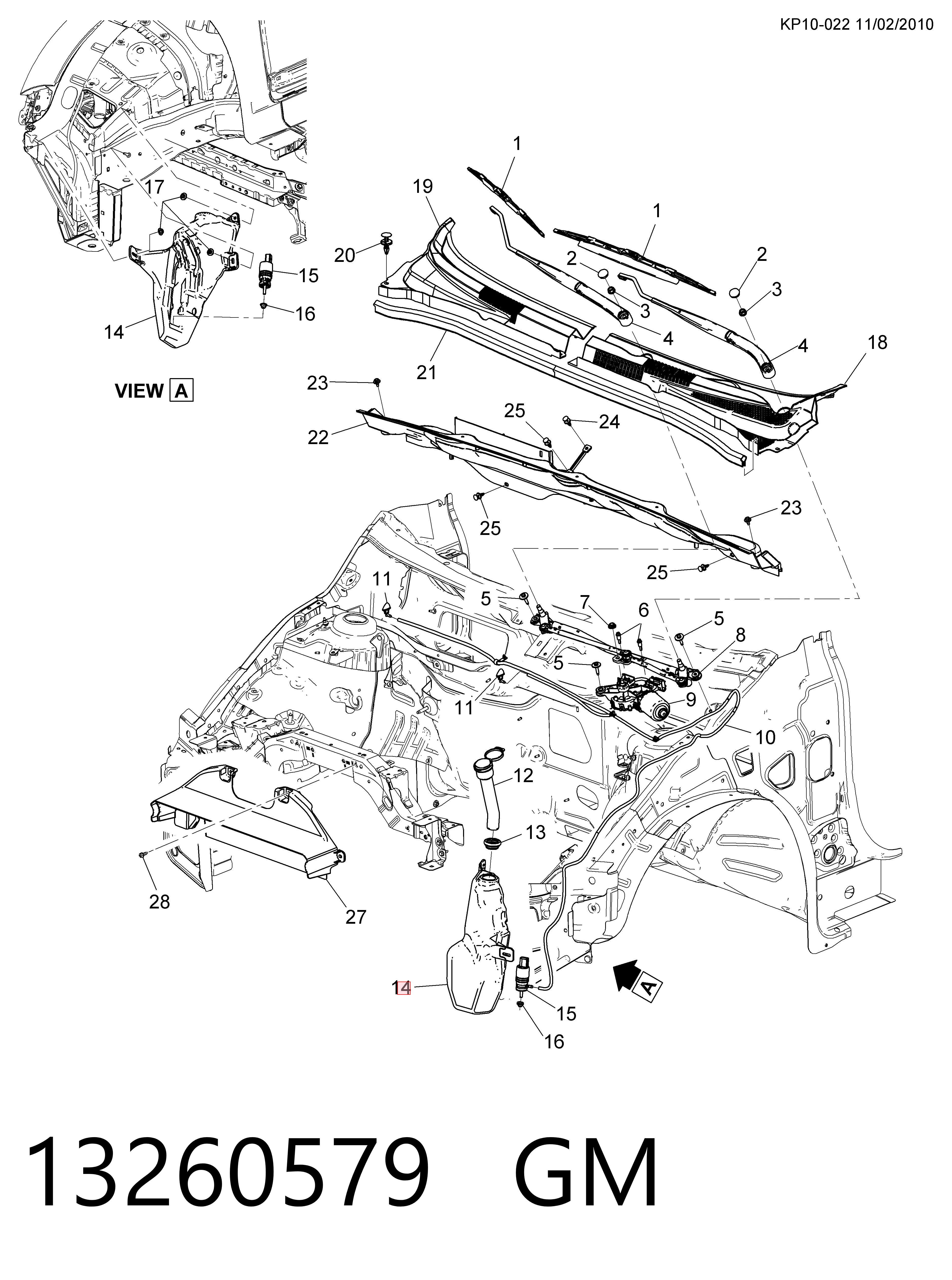 Chevrolet Cruze Cam suyu deposu