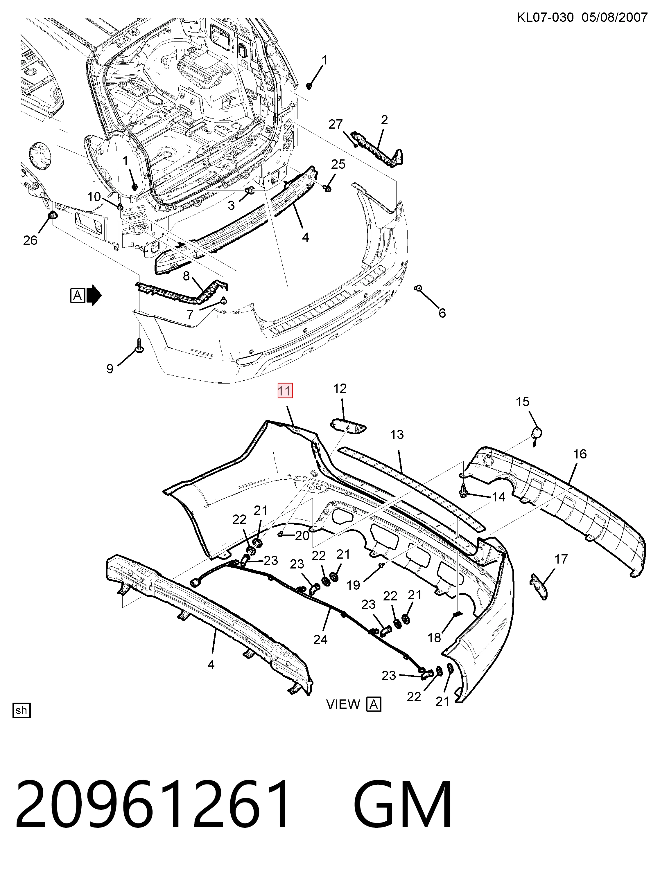 Chevrolet Captiva I Arka tampon