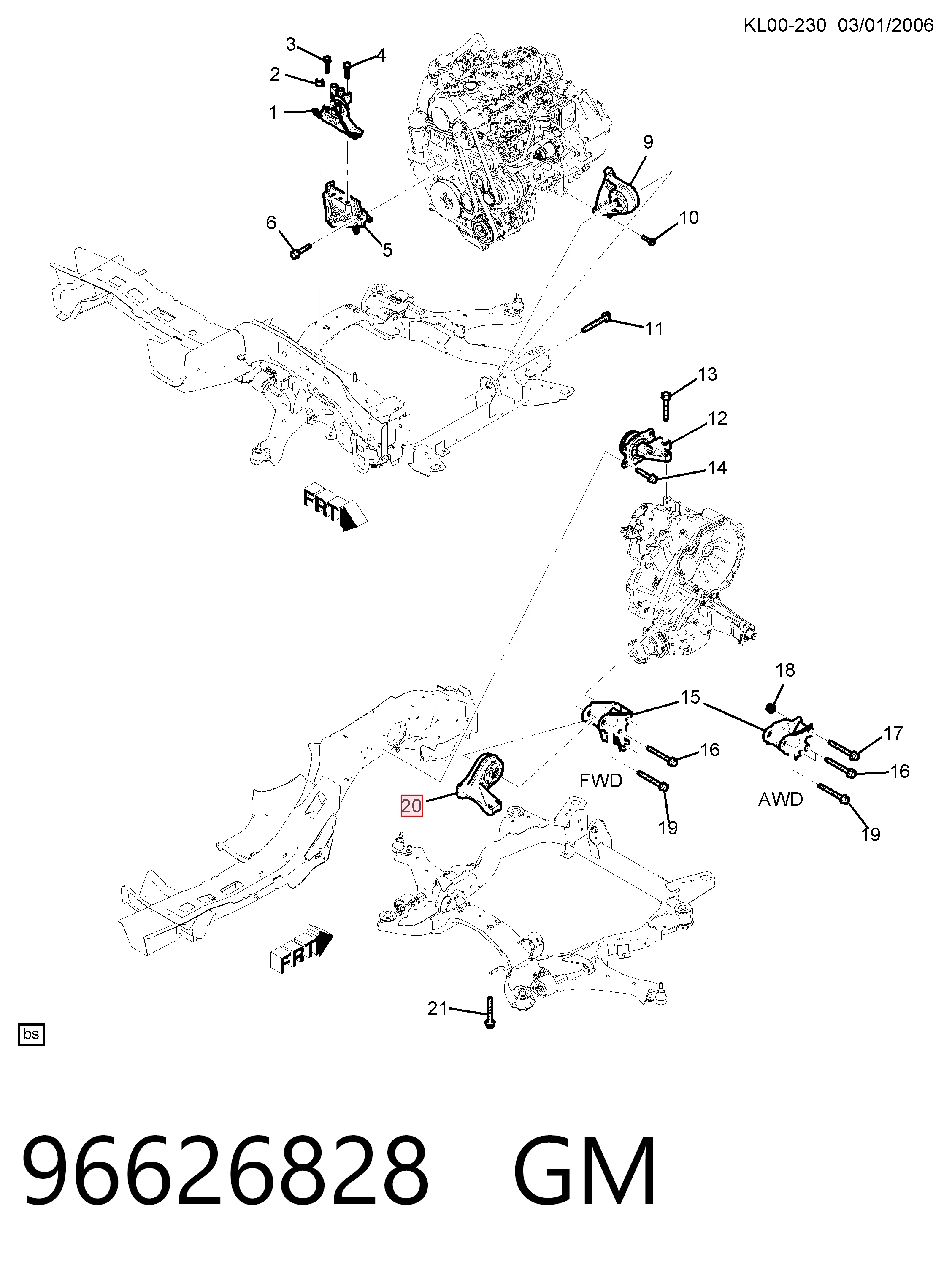 Chevrolet Captiva I (2006 - 2010) Arka motor takozu (destek) fiyatları
