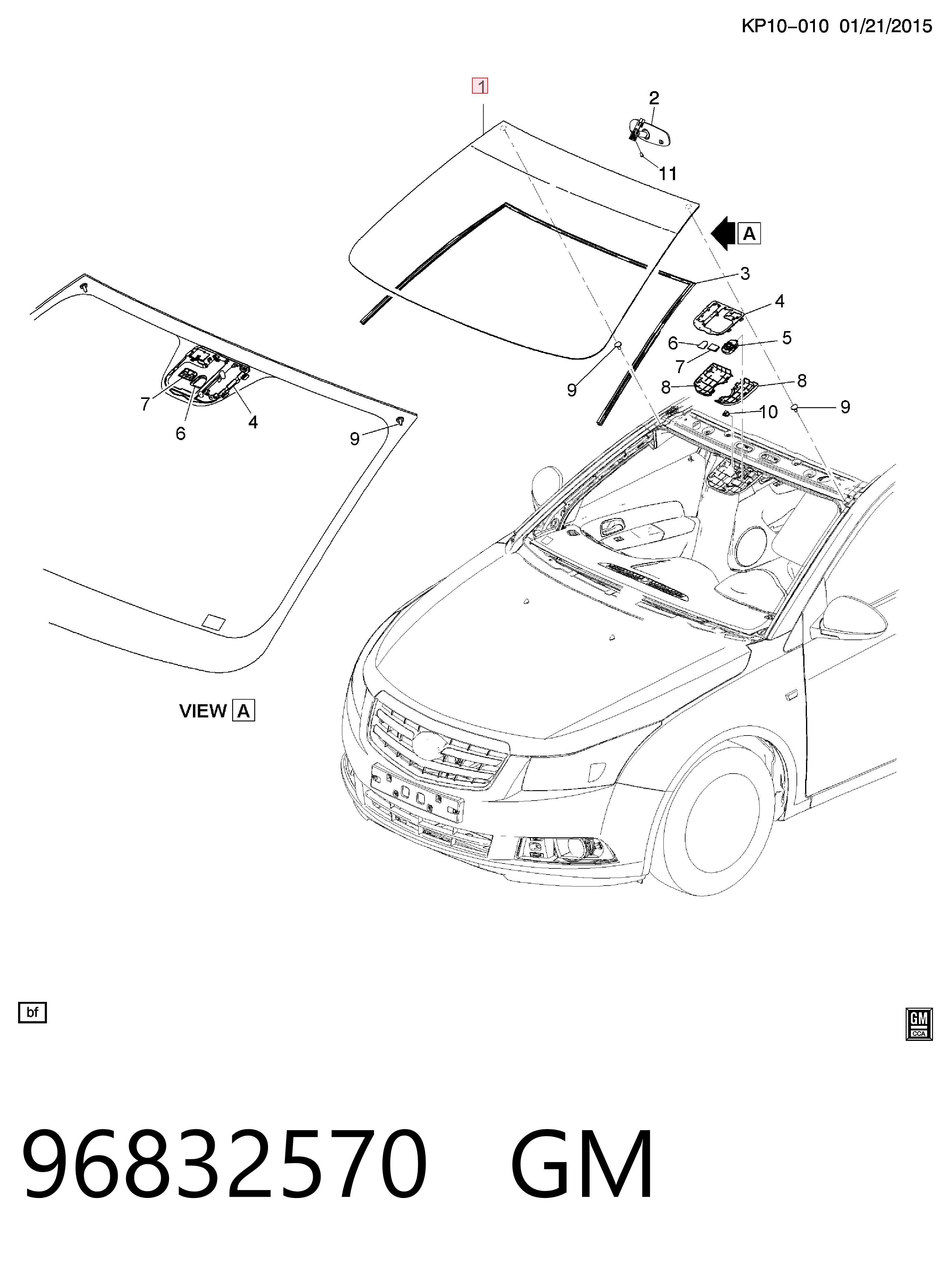 Chevrolet Cruze  Ön cam orijinal
