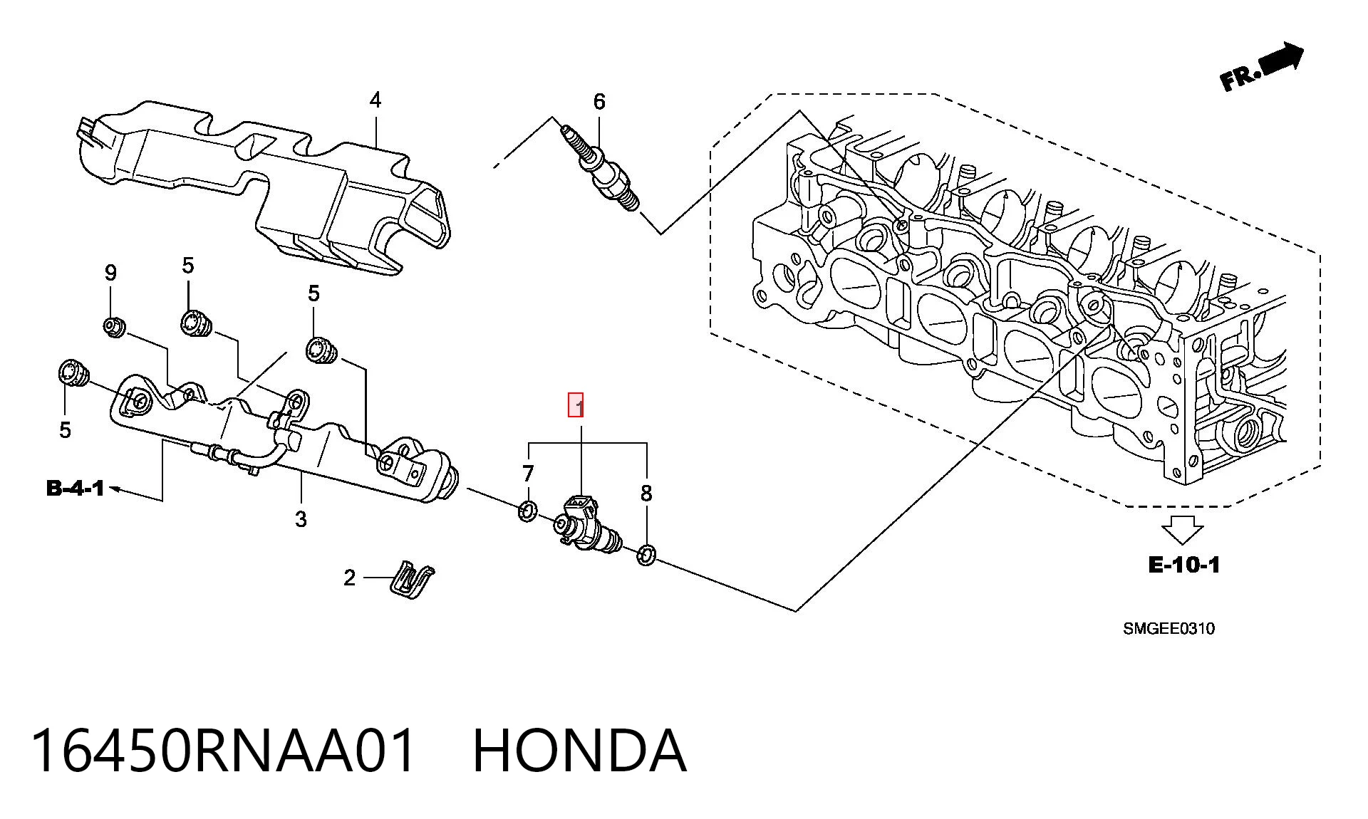 Honda Civic VIII (2005 - 2013) Yakıt enjektörü fiyatı