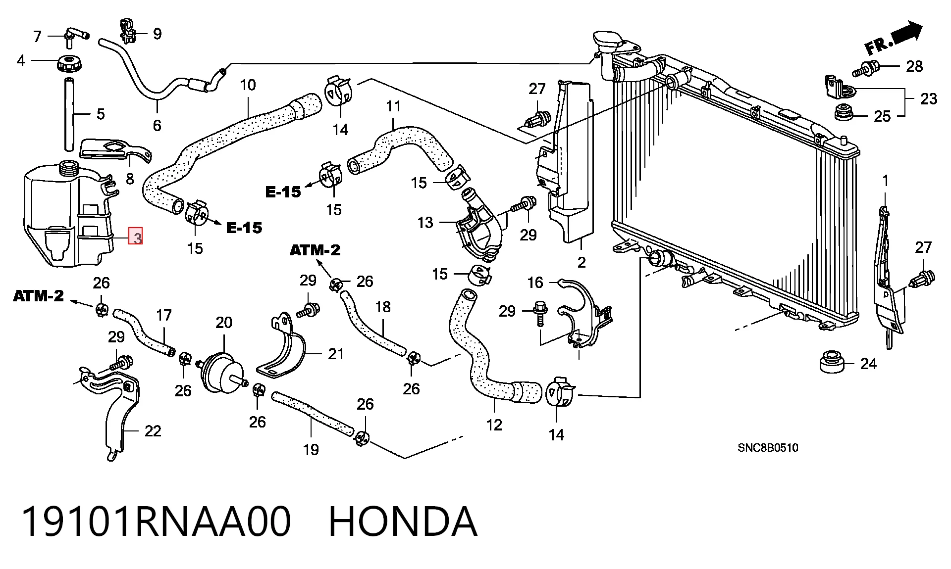 Honda Civic VIII (2005 - 2013) Genleşme su deposu satın al