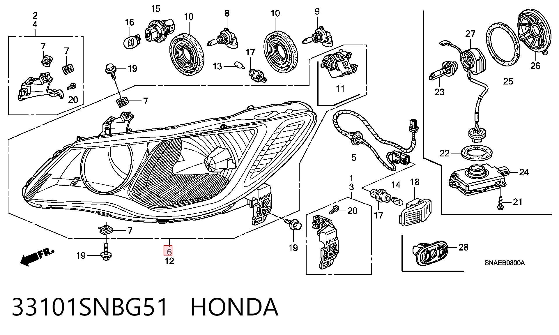 Honda Civic VIII (2005 - 2013) Sağ far fiyatları