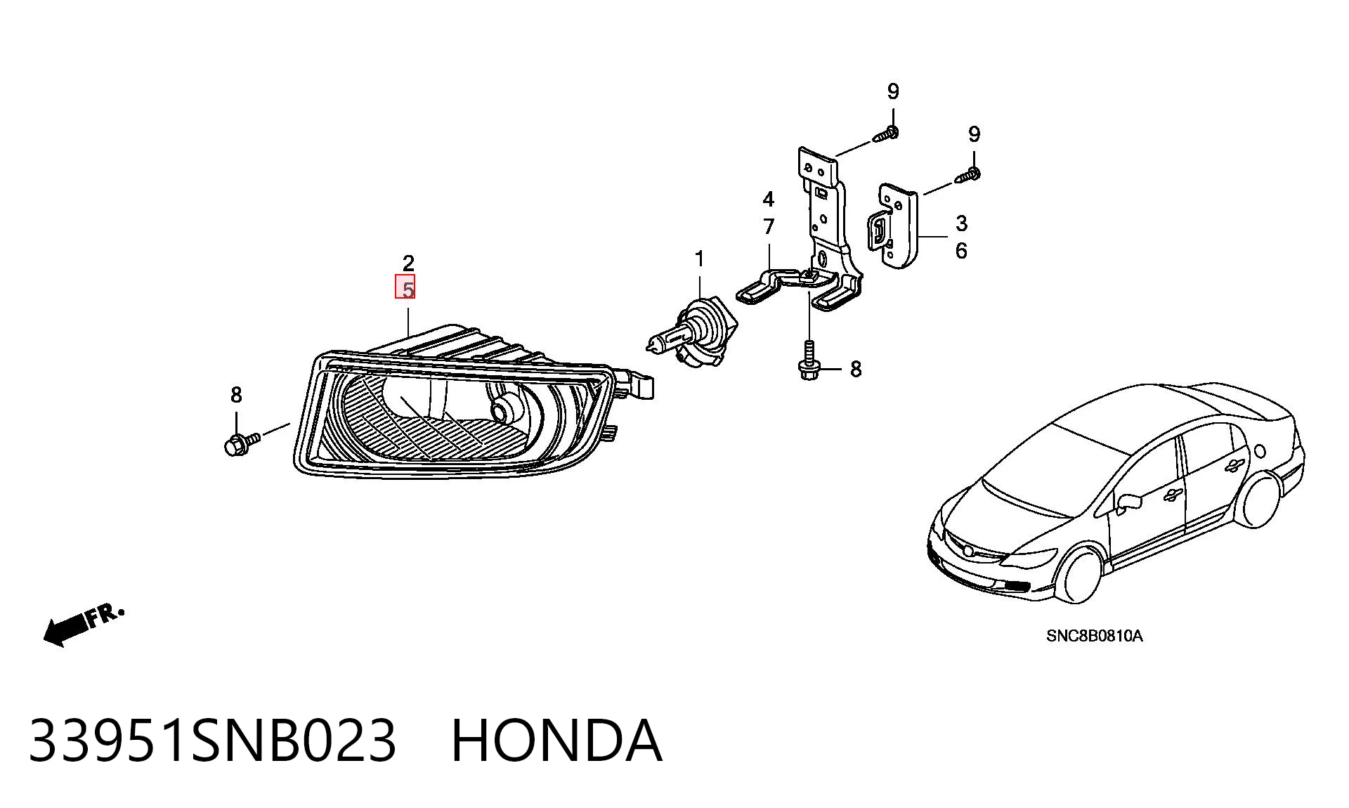 Honda Civic VIII (2005 - 2013) Sol/sağ sis farı fiyatı