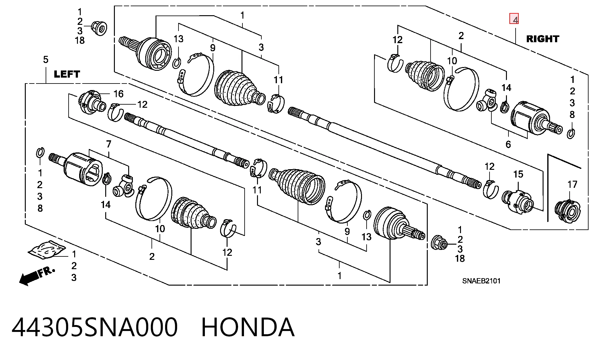 Honda Civic VIII (2005 - 2013) Ön sağ aks (tahrik) çıkma