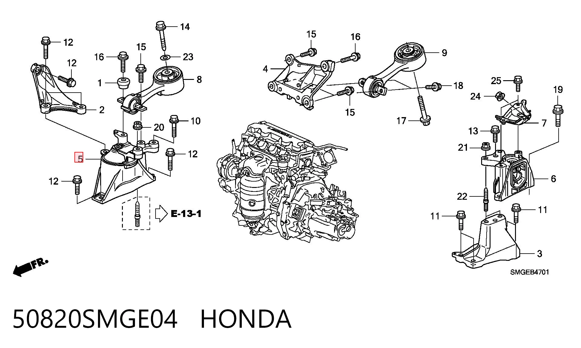Honda Civic VIII Ön motor takozu orijinal