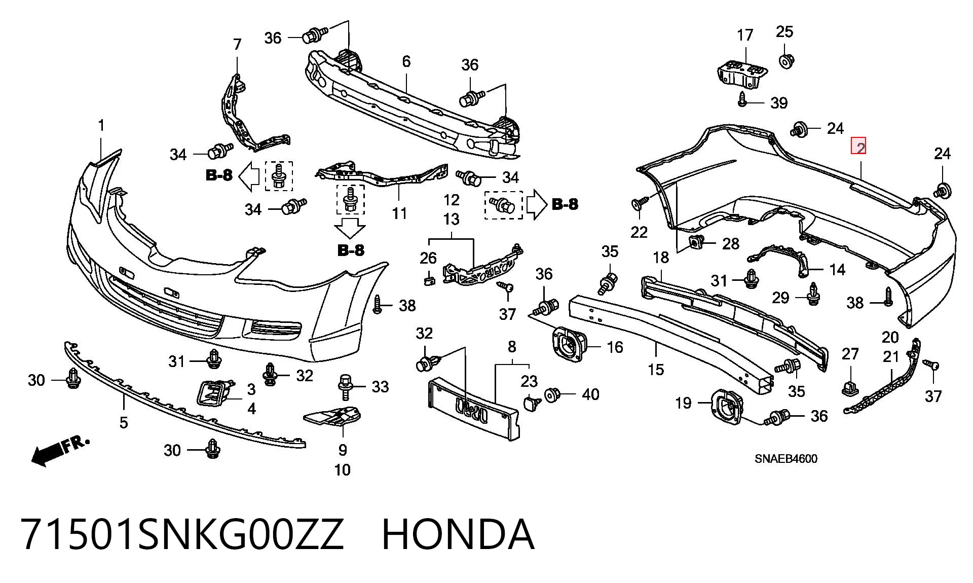 Honda Civic VIII Arka tampon Türkiye fiyatı
