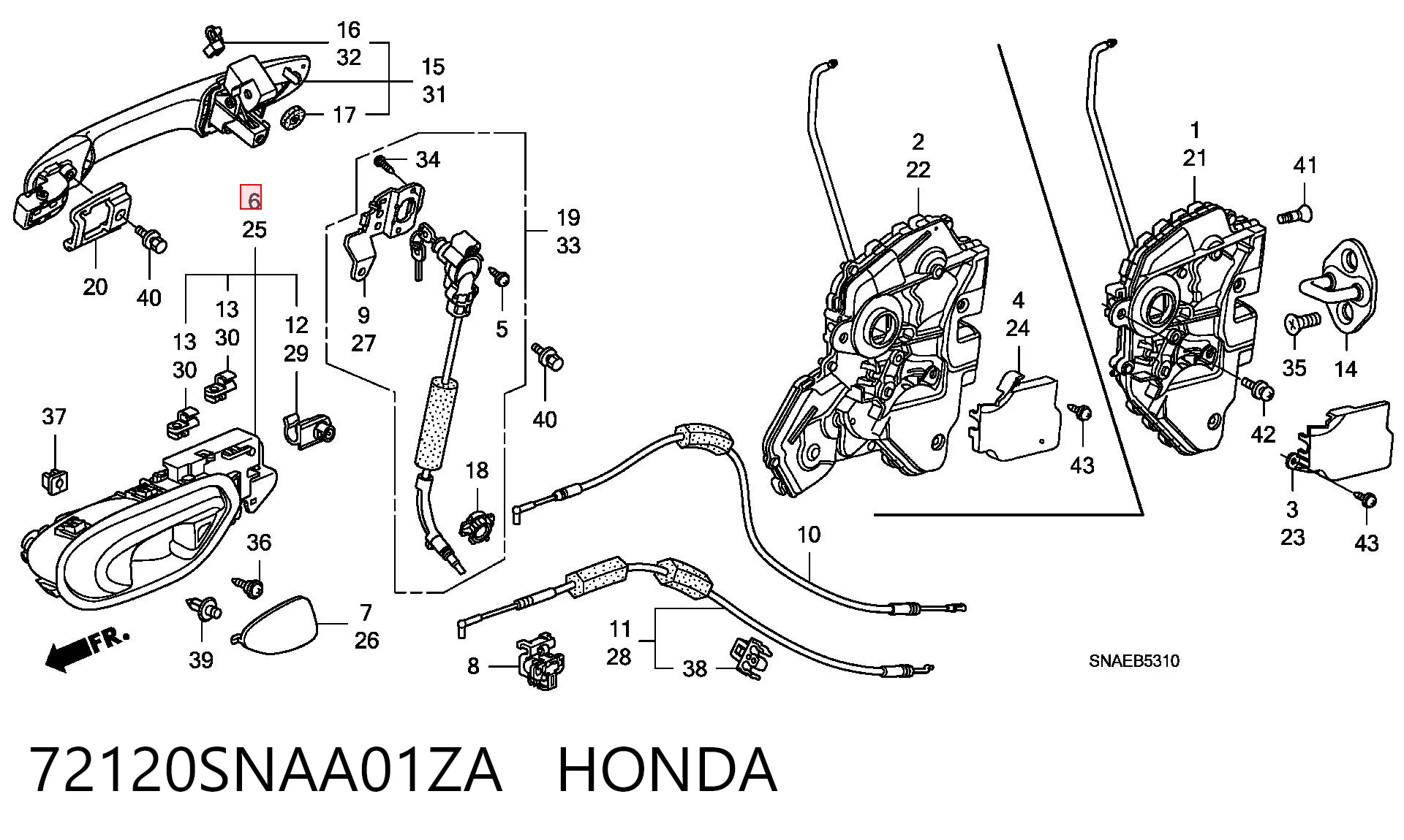Honda Civic VIII (2005 - 2013) Ön sağ iç kapı kolu fiyatı